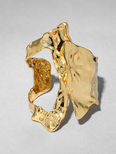 Alexis Bittar Brut gold cutout angular cuff bracelet at Collagerie