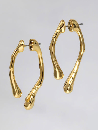 Alexis Bittar Drippy gold front back post earring at Collagerie