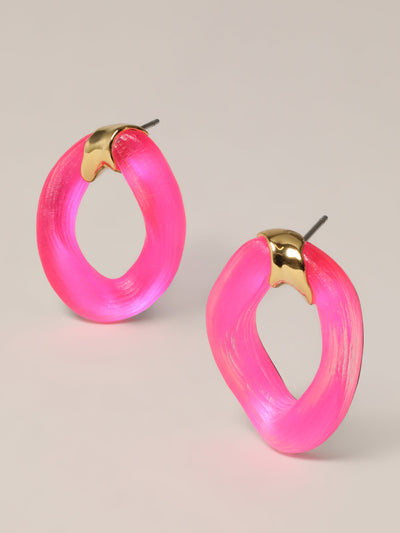 Alexis Bittar Neon pink hoop earrings at Collagerie