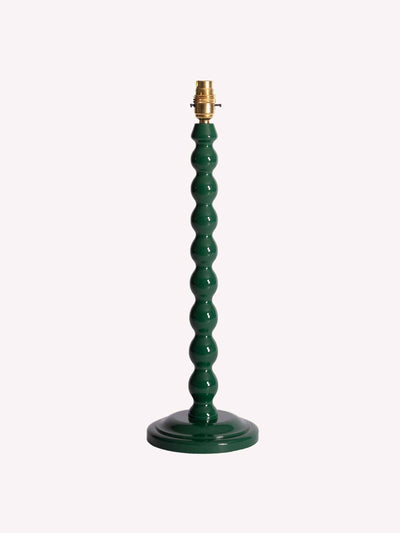 Alfred Newall Green gloss bobbin lamp base at Collagerie