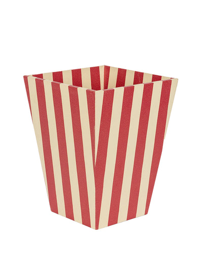 Alice Palmer & Co Tangier red stripe waste paper bin at Collagerie