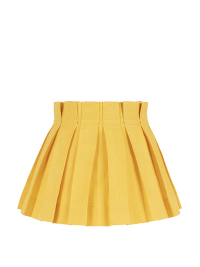 Alice Palmer & Co White linen structured box pleat lampshade at Collagerie