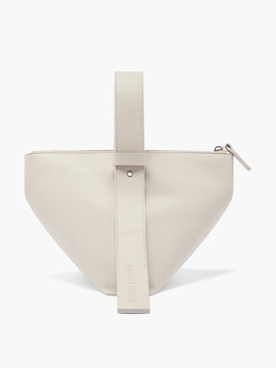 Been X Aligne White recycled-leather Falkirk clutch bag at Collagerie