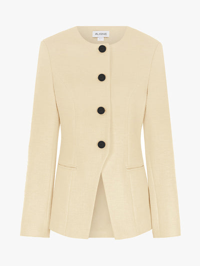 Aligne Daphne waisted boucle blazer at Collagerie