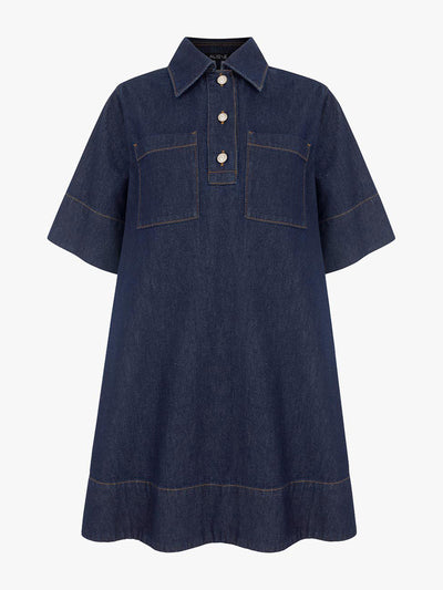 Aligne Grace denim pocket mini dress at Collagerie