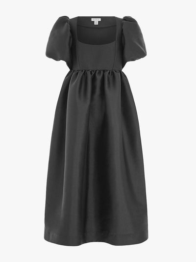 Aligne Ivy puff sleeve satin midi dress at Collagerie