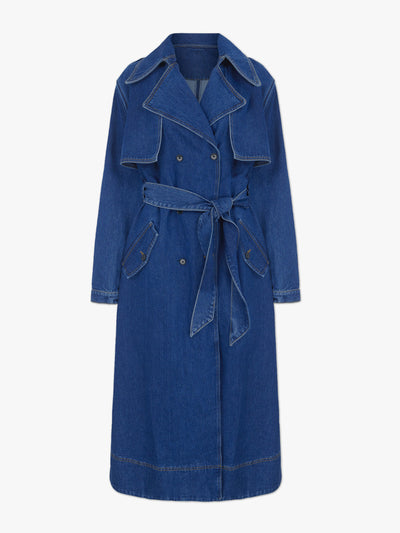 Aligne Jamison denim trench coat at Collagerie