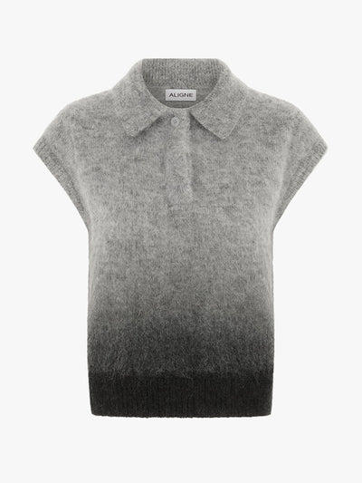 Aligne Lexi mohair knit polo top at Collagerie