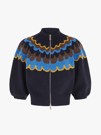 Aligne Nelly puff sleeve cropped cardigan at Collagerie