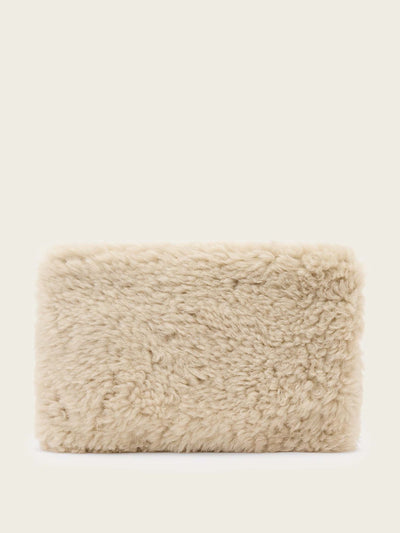 AllSaints Bettina shearling clutch bag at Collagerie