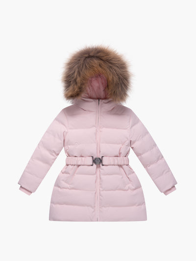 Amaia Alba pink down jacket at Collagerie