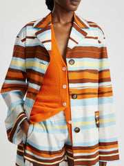 Amaia brushstroke print trench coat in cotton