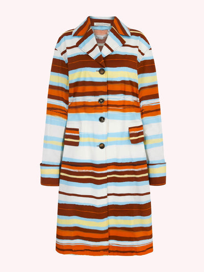 Emilia Wickstead Amaia brushstroke print trench coat in cotton at Collagerie