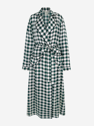 Emilia Wickstead Green gingham Amana robe at Collagerie