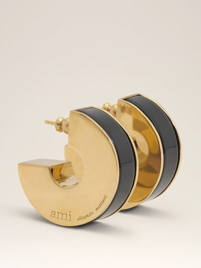 Ami Paris Black brass Rivage hoops at Collagerie