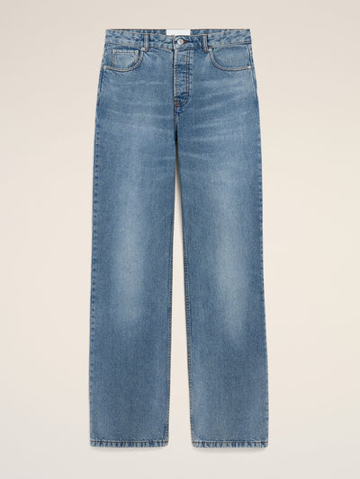 Ami Paris Blue cotton large fit jeans at Collagerie