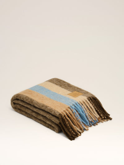 Ami Paris Brown mohair striped Alexandre Mattiussi blanket at Collagerie