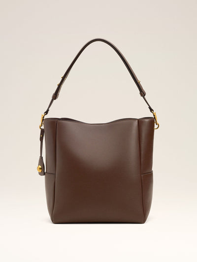 Ami Paris Brown smooth leather Carrousel bucket bag at Collagerie