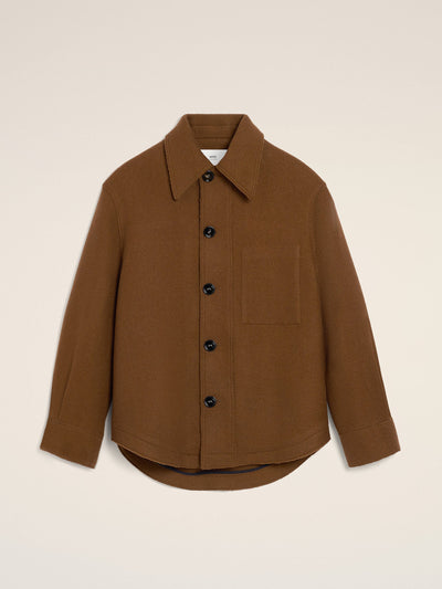 Ami Paris Brown wool buttoned jacket at Collagerie
