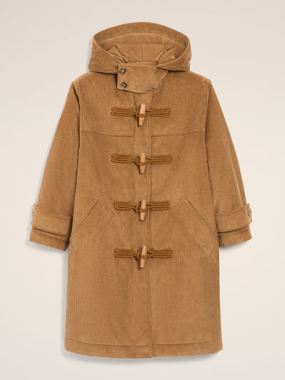 Ami Paris Brown wool corduroy duffle coat at Collagerie