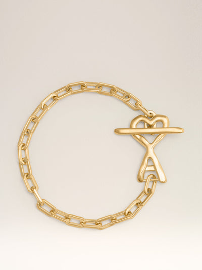 Ami Paris Gold brass hammered Ami De Coeur bracelet at Collagerie