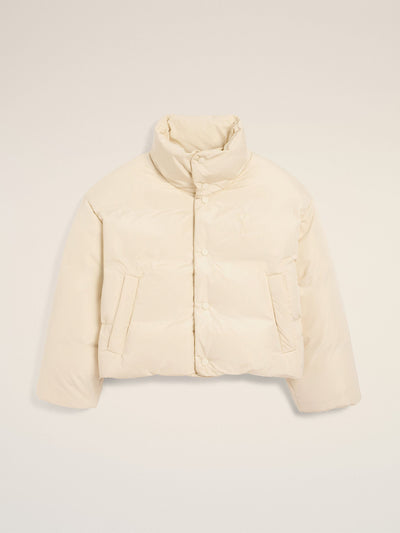 Ami Paris White taffetas Ami De Coeur down jacket at Collagerie