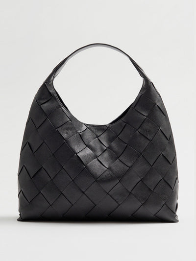 & Other Stories Black braided leather tote bag at Collagerie