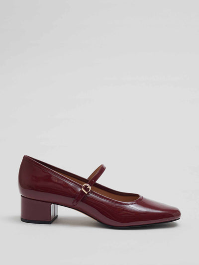 & Other Stories Burgundy mary jane pumps at Collagerie