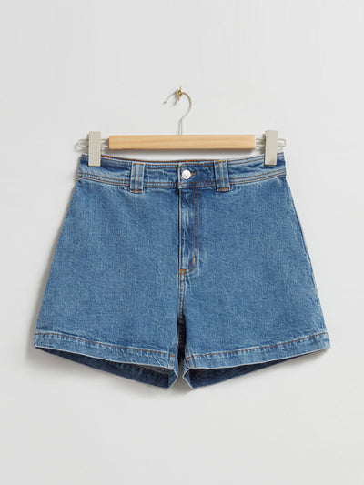 & Other Stories Blue high-waist denim shorts at Collagerie