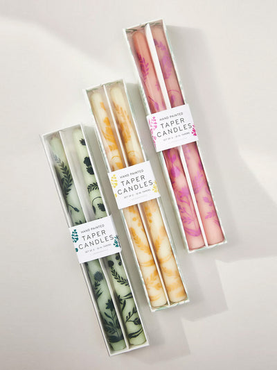 Anthropologie Ananda hand-painted taper candles at Collagerie