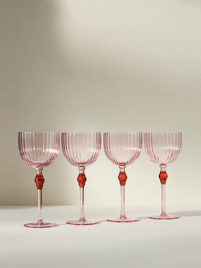 Anthropologie Pink wine glasses (set of 4) at Collagerie