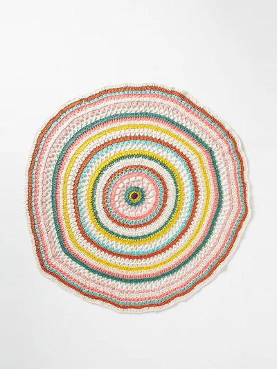 Anthropologie Multicoloured hand-crocheted throw blanket at Collagerie