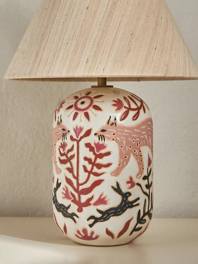 Anthropologie Pink ceramic table lamp at Collagerie