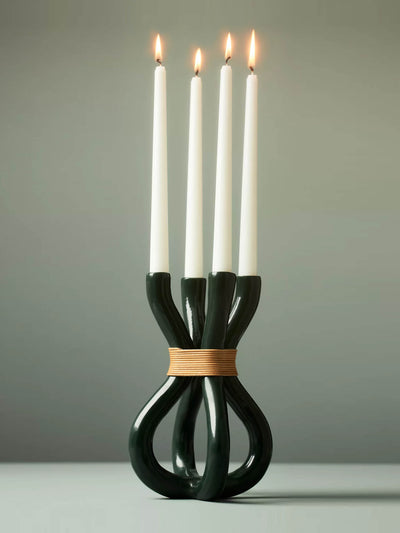 Anthropologie Kaia rattan candelabra at Collagerie