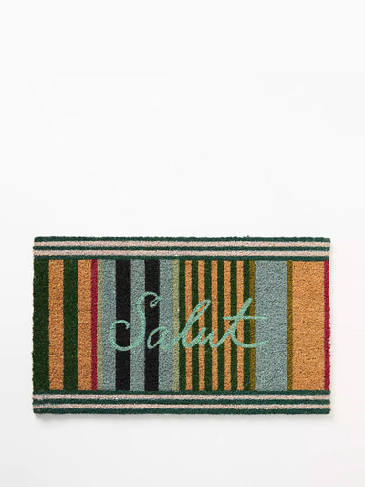 Anthropologie Salut striped coir printed doormat at Collagerie