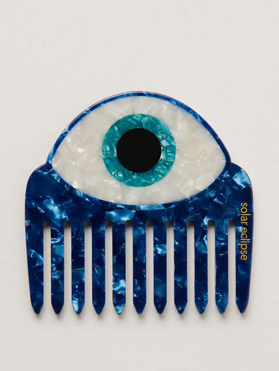 Solar Eclipse Hand painted pocket comb at Collagerie