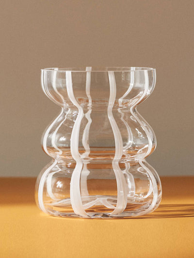 Anthropologie Striped clear glass vase at Collagerie