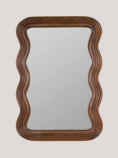 Anthropologie Mango wood wiggle frame wall mirror at Collagerie