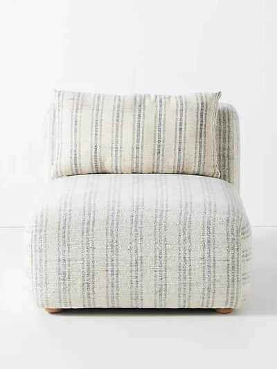 Anthropologie blue stripe modular armless chair at Collagerie