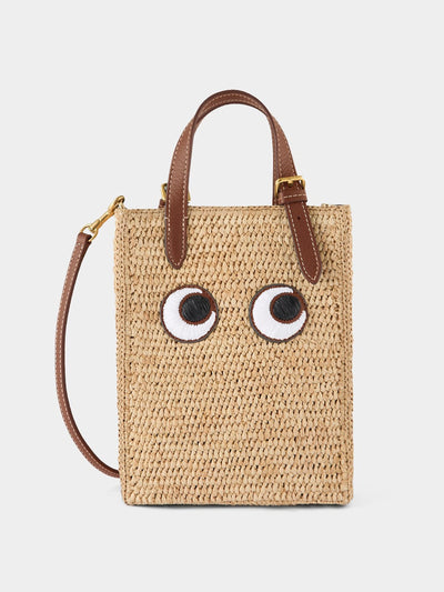 Anya Hindmarch N/S raffia eyes mini cross-body tote at Collagerie