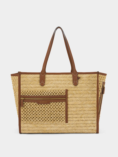 Anya Hindmarch Raffia pocket tote bag at Collagerie