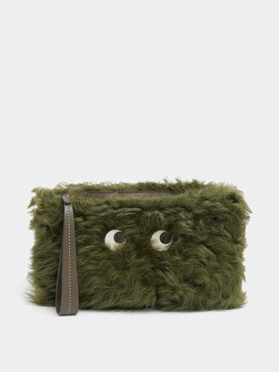 Anya Hindmarch Shearling Eyes clutch at Collagerie