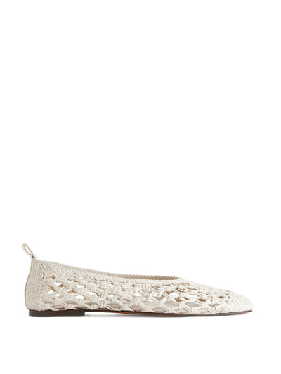 Arket Crochet leather ballerina flats at Collagerie