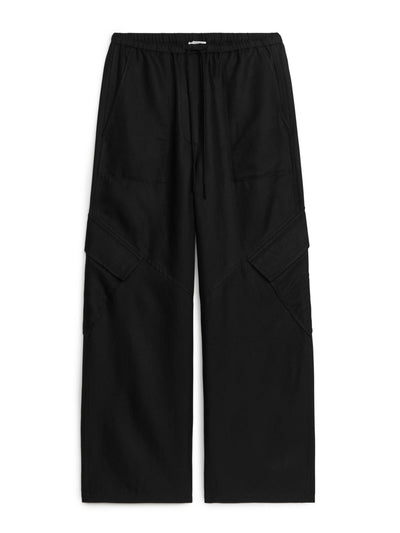 Arket Black cargo trousers at Collagerie