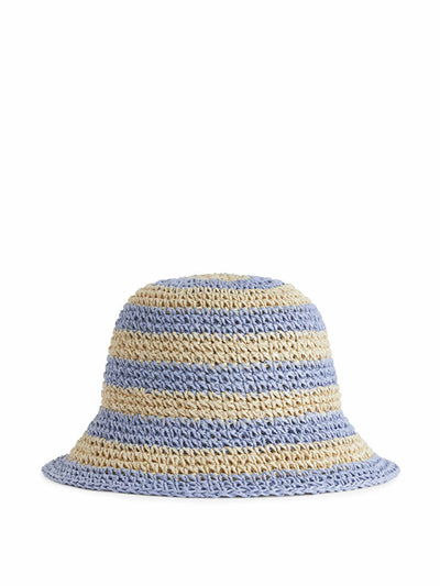 Arket Beige/Light Blue straw hat at Collagerie