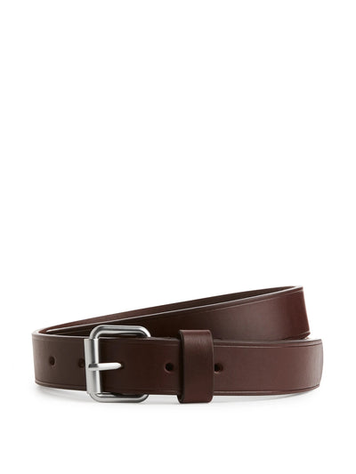 Arket Brown slim leather belt at Collagerie