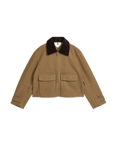 Arket Canvas brown zip jacket at Collagerie
