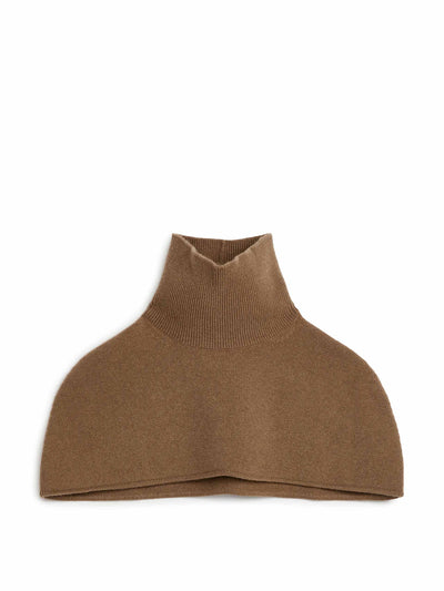 Arket Dark beige cashmere poncho at Collagerie