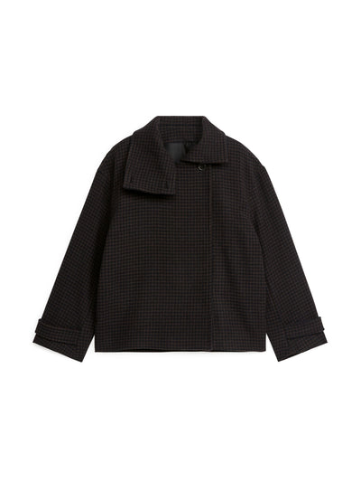 Arket Chequered wool-blend jacket at Collagerie