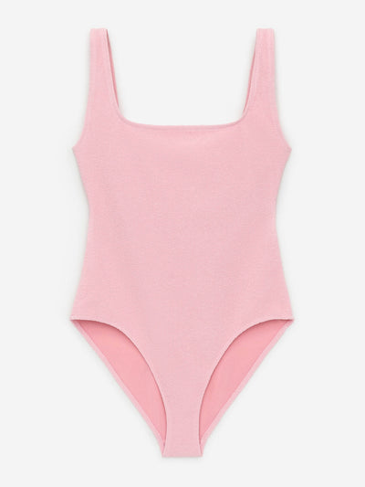 Arket Crinkle square neck swimsuit at Collagerie